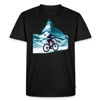 Matterhorn cycliste vélo de route Art - T-shirt Premium bio Homme - noir - Devant - Nico (187cm)