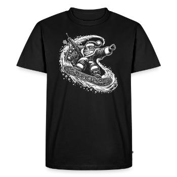 Santa Clause Snowboard Ride - Men's Premium Organic T-Shirt - black - Front - Nico (187cm)