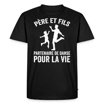 Père et Fils Partenaire de Danse Pour la Vie Papa - T-shirt Premium bio Homme - noir - Devant - Nico (187cm)