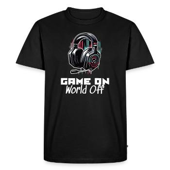 Game On World Off Gamer Dictons Chemise - T-shirt Premium bio Homme - noir - Devant - Nico (187cm)
