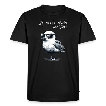 Ik snack platt und Du Coole Nord Möwe Spruch - T-shirt Premium bio Homme - noir - Devant - Nico (187cm)