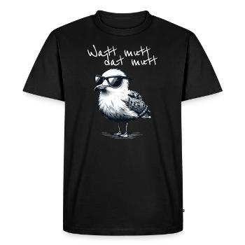 Watt mutt dat mutt Coole Möwe Nordsee Spruch - T-shirt Premium bio Homme - noir - Devant - Nico (187cm)
