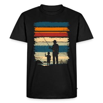 Père et fils Pêche Pêche - T-shirt Premium bio Homme - noir - Devant - Nico (187cm)