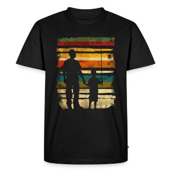 Père et fils Pêche Pêche - T-shirt Premium bio Homme - noir - Devant - Nico (187cm)