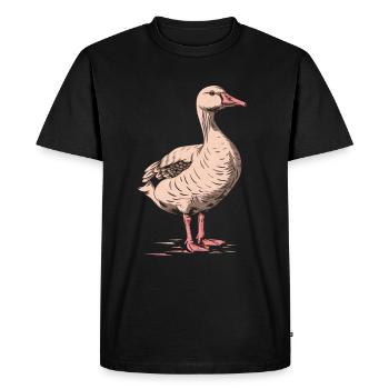 Goose in vintage pink - Men's Premium Organic T-Shirt - black - Front - Nico (187cm)