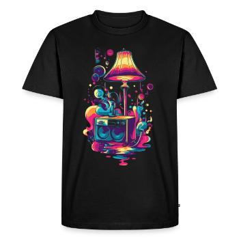 Lampe 70er Jahre Musik Party - Männer Premium Bio T-Shirt - Schwarz - Vorne - Nico (187cm)