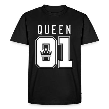 queen 01 crown - Men's Premium Organic T-Shirt - black - Front - Nico (187cm)