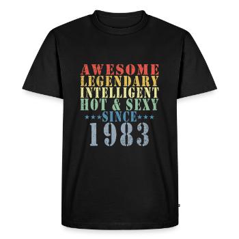 40th Birthday Man June Vintage 1983 Awesome - T-shirt Premium bio Homme - noir - Devant - Nico (187cm)