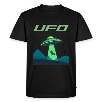 UFO beam - T-shirt Premium bio Homme - noir - Devant - Nico (187cm)