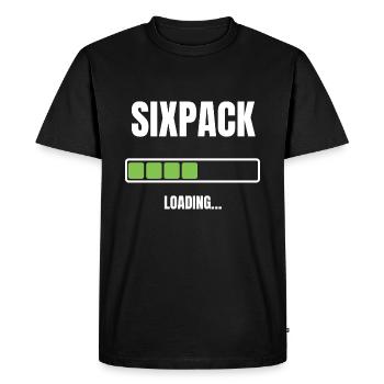 Sixpack washboard belly loading abdominal muscles - Men's Premium Organic T-Shirt - black - Front - Nico (187cm)
