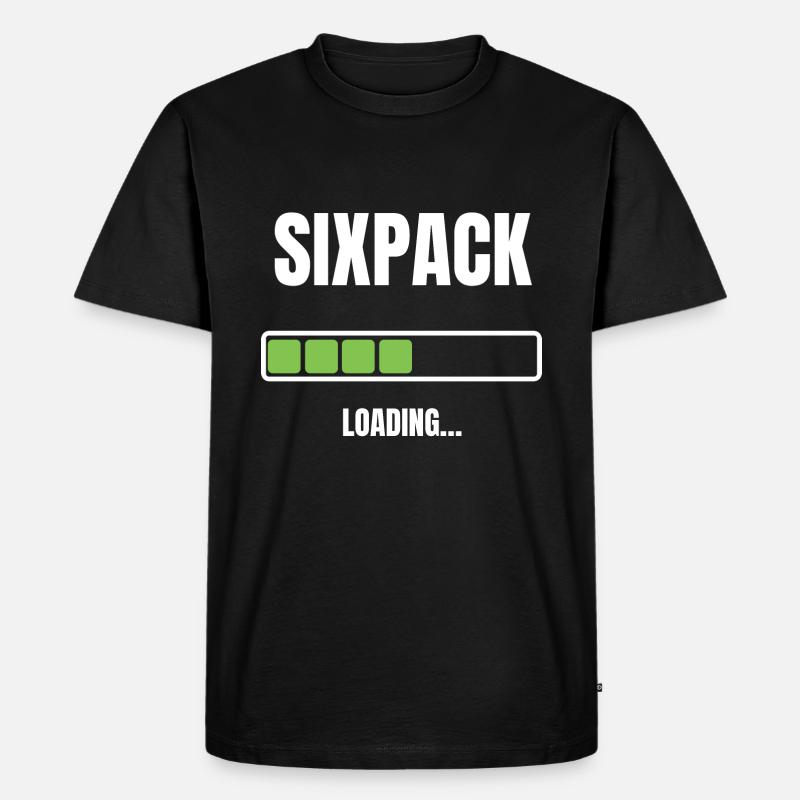 Sixpack Waschbrettbauch loading Bauchmuskeln - Männer Premium Bio T-Shirt - Schwarz