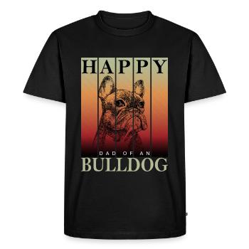 Joyeux papa Bulldog - T-shirt Premium bio Homme - noir - Devant - Nico (187cm)