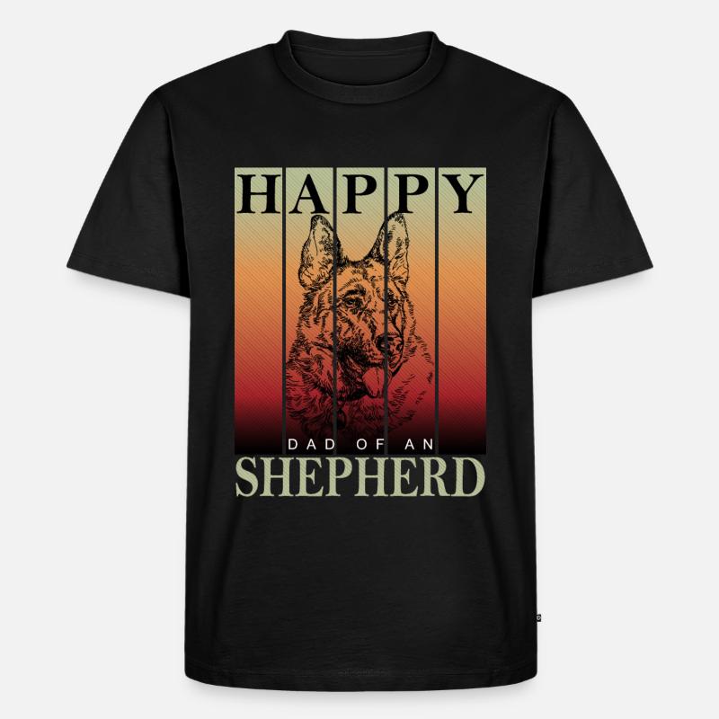 Happy Schäferhund Dad - Männer Premium Bio T-Shirt - Schwarz