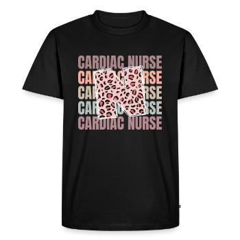 Leopard Heart Nurse Life - Men's Premium Organic T-Shirt - black - Front - Nico (187cm)