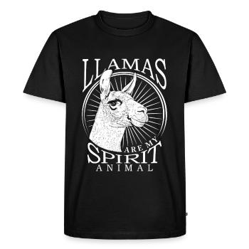 Les lamas sont mon animal spirituel - T-shirt Premium bio Homme - noir - Devant - Nico (187cm)
