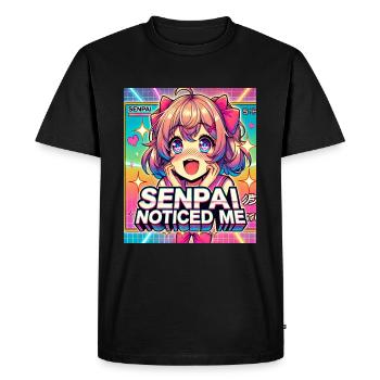Senpai m’a remarqué - T-shirt Premium bio Homme - noir - Devant - Nico (187cm)