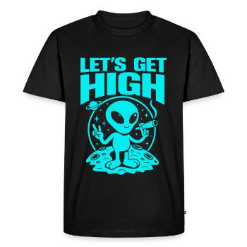 Alien On se défonce - T-shirt Premium bio Homme - noir - Devant - Nico (187cm)