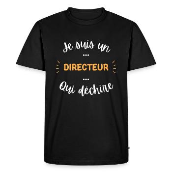 je suis un directeur qui déchire - T-shirt Premium bio Homme - noir - Devant - Nico (187cm)