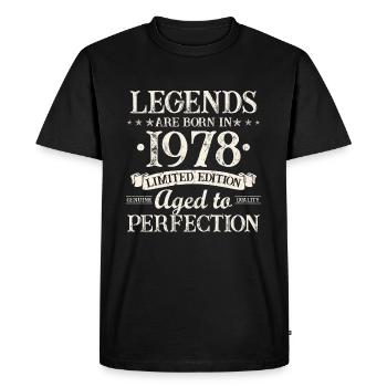 Les légendes sont nées en 1978 Cadeau d’anniversaire - T-shirt Premium bio Homme - noir - Devant - Nico (187cm)