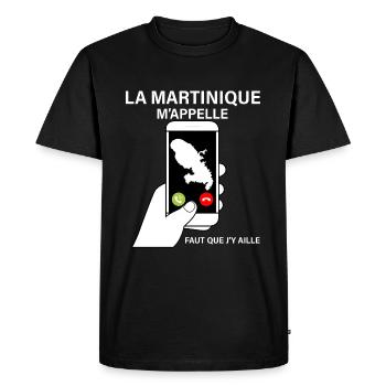 Citation Humour Pour Mon martiniquais Préférée - T-shirt Premium bio Homme - noir - Devant - Nico (187cm)
