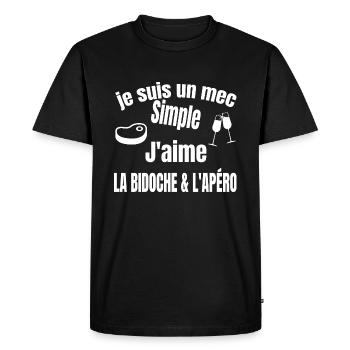 bidoche et apéro - T-shirt Premium bio Homme - noir - Devant - Nico (187cm)
