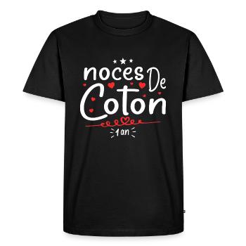 noces de coton - T-shirt Premium bio Homme - noir - Devant - Nico (187cm)
