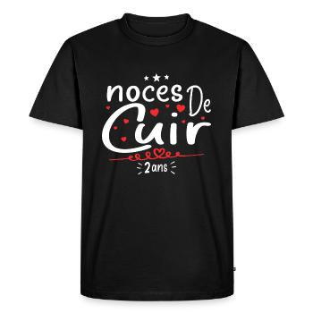 Noces de Cuir - T-shirt Premium bio Homme - noir - Devant - Nico (187cm)
