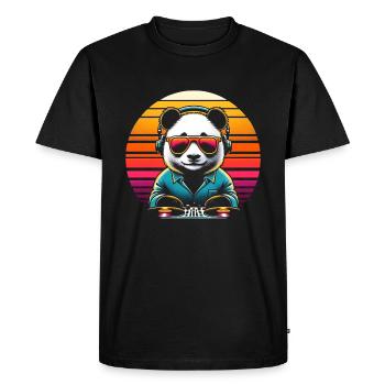 Panda DJ - T-shirt Premium bio Homme - noir - Devant - Nico (187cm)