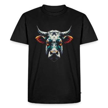 Vache - T-shirt Premium bio Homme - noir - Devant - Nico (187cm)