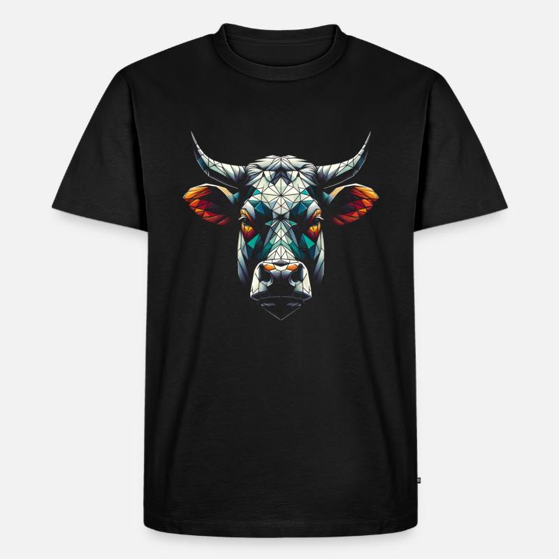 Kuh - Männer Premium Bio T-Shirt - Schwarz
