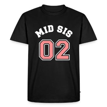 Milieu SIS 02 - moyen-soeur - soeur de milieu - T-shirt Premium bio Homme - noir - Devant - Nico (187cm)