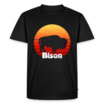 Bison Bison Buffalo Tshirt - Men's Premium Organic T-Shirt - black - Front - Nico (187cm)