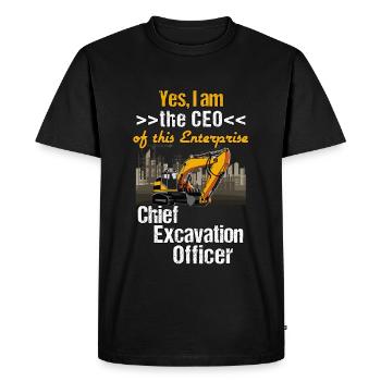 Motif du conducteur de la pelle - Chef des fouilles - T-shirt Premium bio Homme - noir - Devant - Nico (187cm)