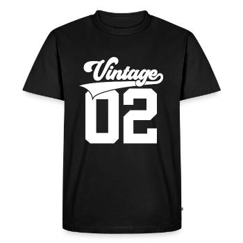 24TH BIRTHDAY VINTAGE 2002 - Men's Premium Organic T-Shirt - black - Front - Nico (187cm)