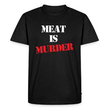 Meat is murder - Men's Premium Organic T-Shirt - black - Front - Nico (187cm)