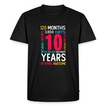 10 years Birthday 10th children's birthday - Men's Premium Organic T-Shirt - black - Front - Nico (187cm)