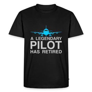 A LEGENDARY PILOT HAS RETIRED Funny Retirement - Men's Premium Organic T-Shirt - black - Front - Nico (187cm)