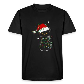 Noël Chat noir de Noël - T-shirt Premium bio Homme - noir - Devant - Nico (187cm)