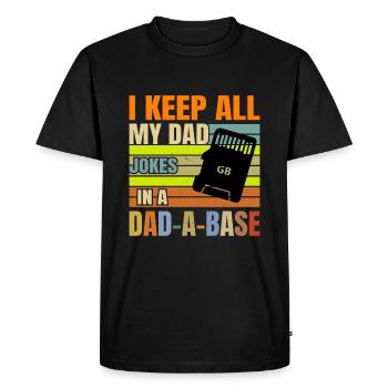 Papa Blague Drôle Papa Blague Père Blagues - T-shirt Premium bio Homme - noir - Devant - Nico (187cm)