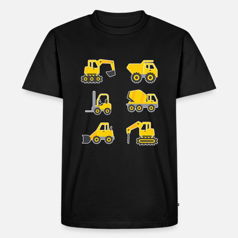 Baggerfahrer - Männer Premium Bio T-Shirt - Schwarz