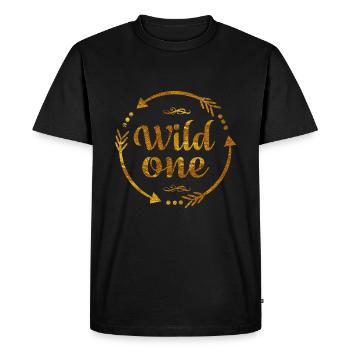 Wild One 1st Birthday Golden - Men's Premium Organic T-Shirt - black - Front - Nico (187cm)