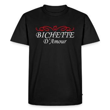 Bichette d'amour cadeau fête des mères maman - T-shirt Premium bio Homme - noir - Devant - Nico (187cm)