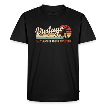 57 Years Retro Vintage Birthday Gift 57 Years - Men's Premium Organic T-Shirt - black - Front - Nico (187cm)