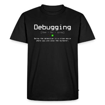 Debugging Computer Science Jokes - Men's Premium Organic T-Shirt - black - Front - Nico (187cm)