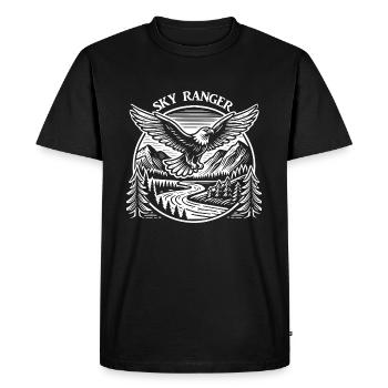 Vintage T-Shirt: Majestic Eagle' Sky Ranger - Men's Premium Organic T-Shirt - black - Front - Nico (187cm)