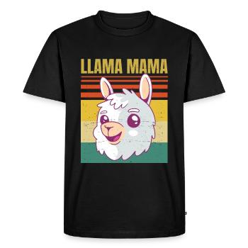 Llama Mama - Annonce de grossesse Baby Mom - Pour - T-shirt Premium bio Homme - noir - Devant - Nico (187cm)