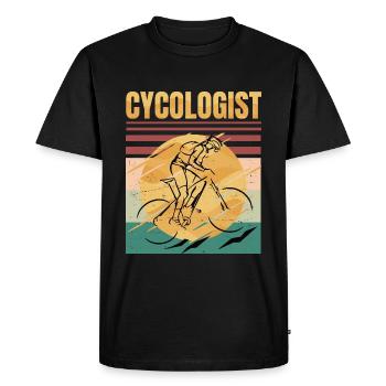 Cycologist- Bike - Bicycle Ride Hobby Race - Retro - Men's Premium Organic T-Shirt - black - Front - Nico (187cm)