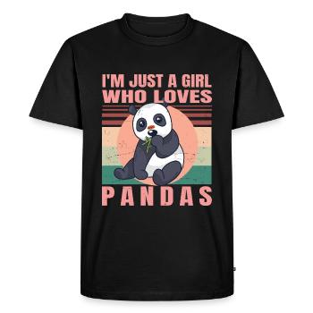 I'm Just A Girl Who Loves Pandas - Cute Retro - Men's Premium Organic T-Shirt - black - Front - Nico (187cm)