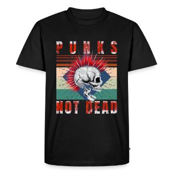 Punk's Not Dead - Punk Rock - Vintage - T-shirt Premium bio Homme - noir - Devant - Nico (187cm)