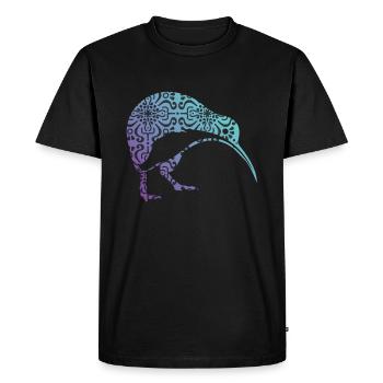 Maori Kiwi Tribal Aboriginal New Zealand Bird Art - Men's Premium Organic T-Shirt - black - Front - Nico (187cm)